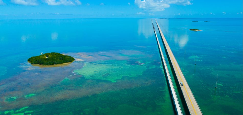 Aerial view of Overseas Highway, Florida Keys
